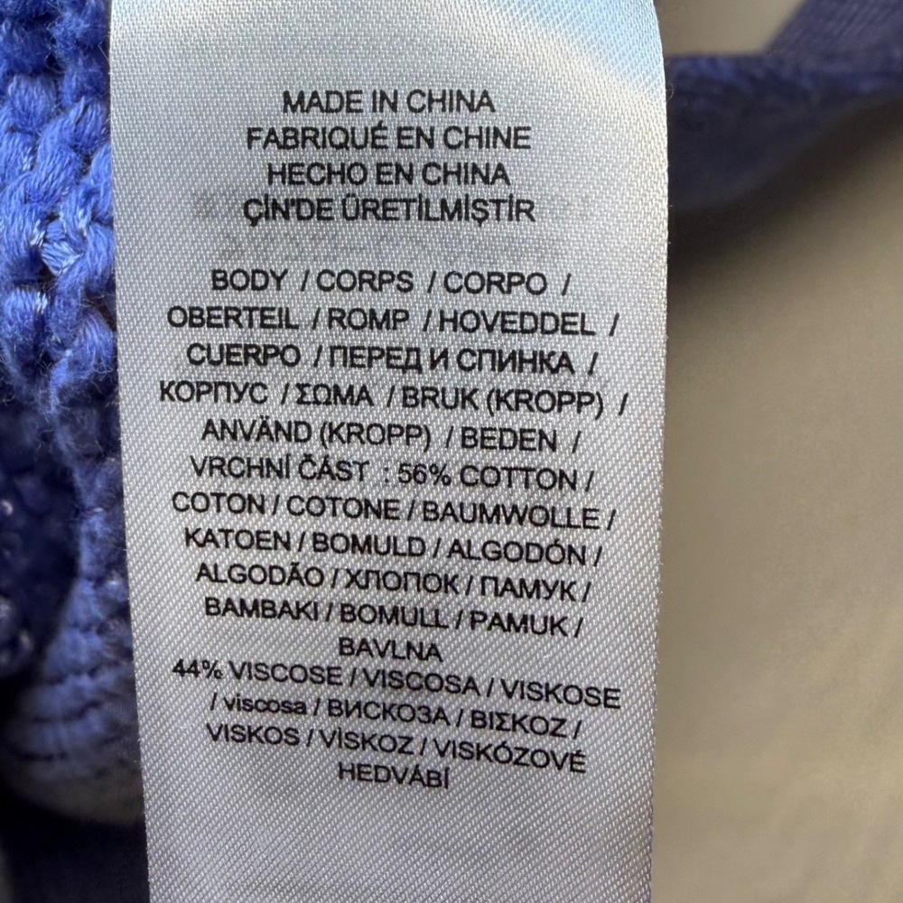 Lauren Ralph Lauren Periwinkle Blue Textured Knit Crewneck Sweater XL Cotton Mix - Picture 7 of 8